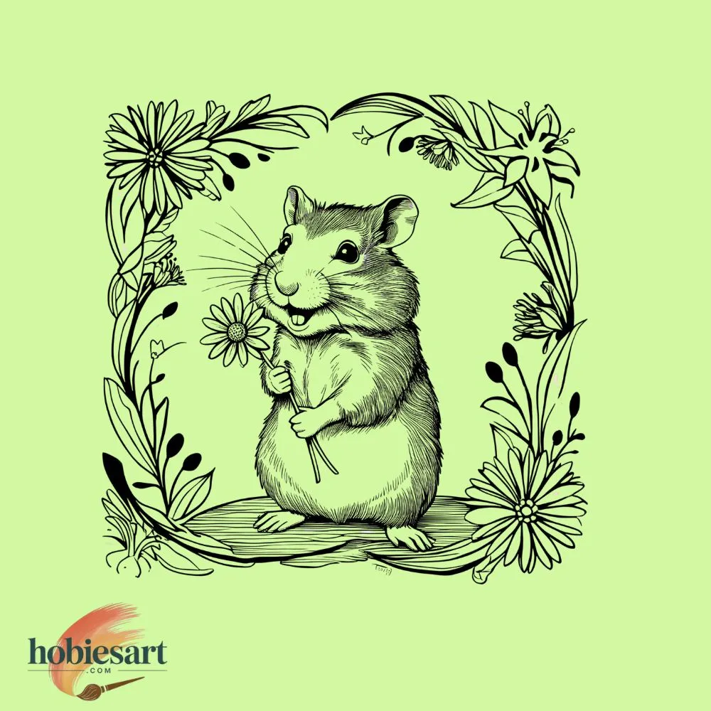 Hamster Holding Flower