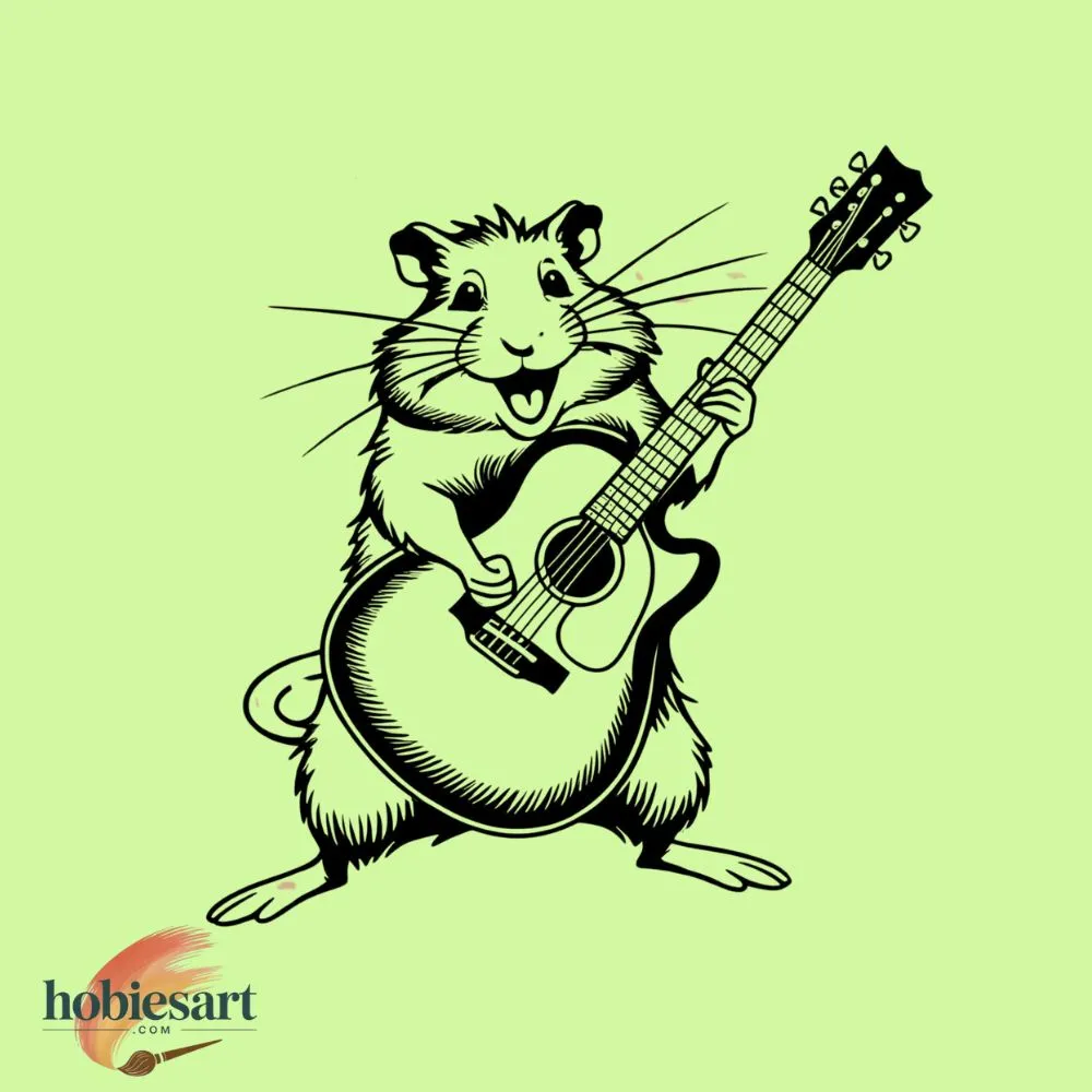 Hamster with Guitar