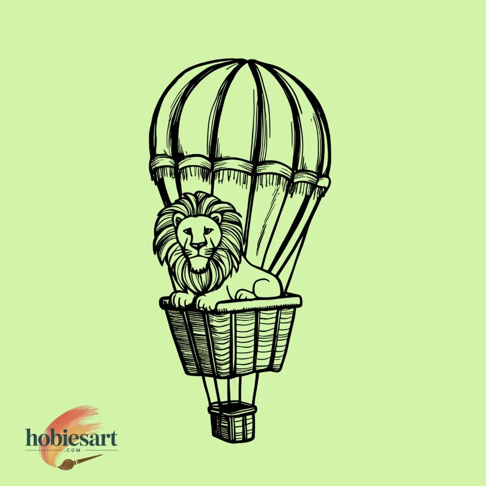 Lion in Hot Air Balloon