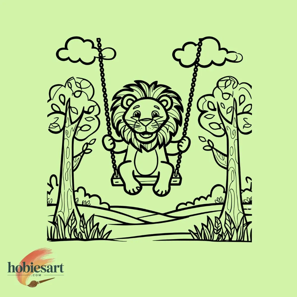 Lion on Swing