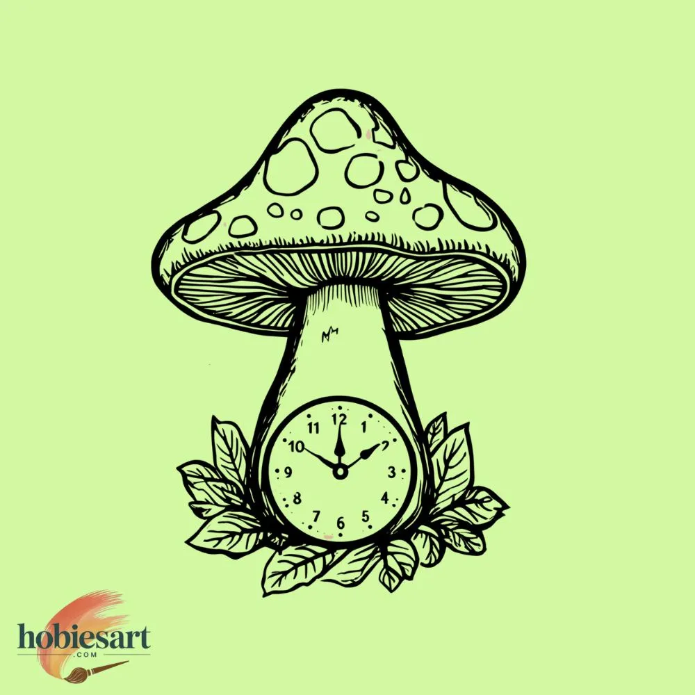 Mushroom Clock Drawing