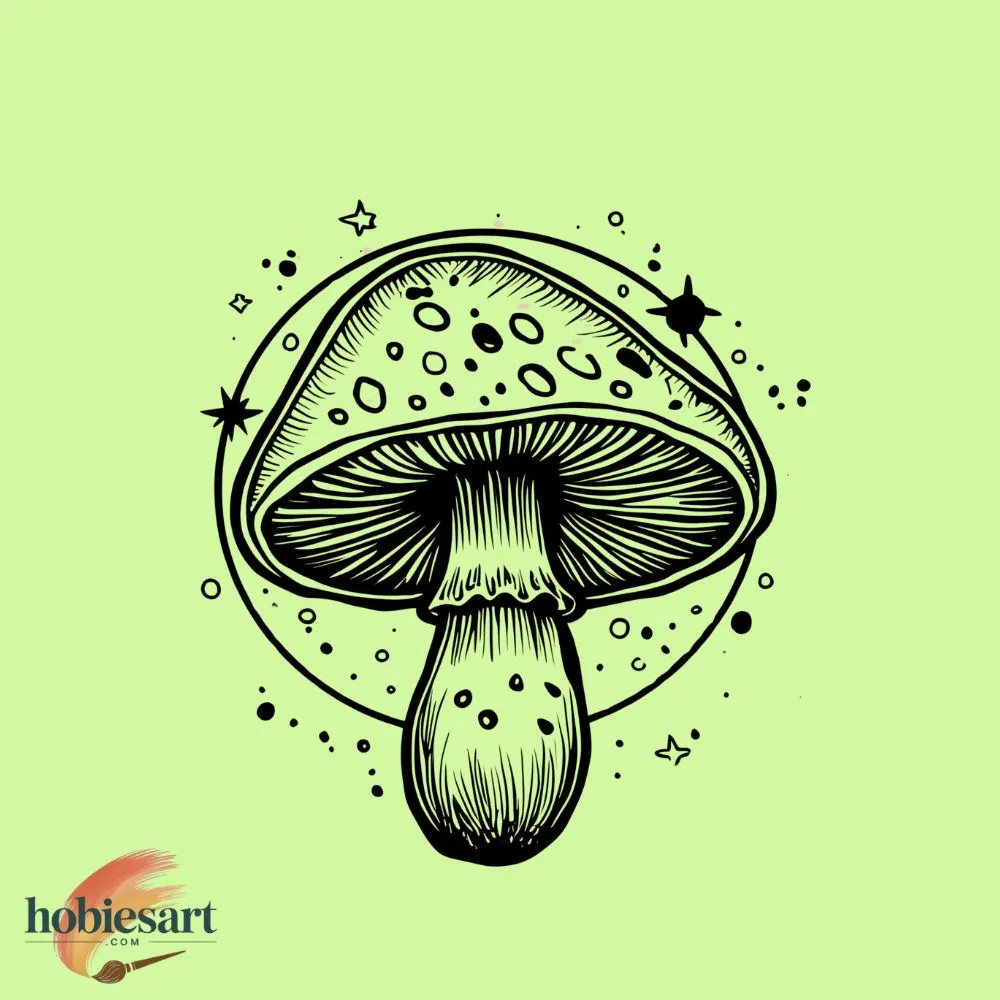 Mushroom in Space Drawing