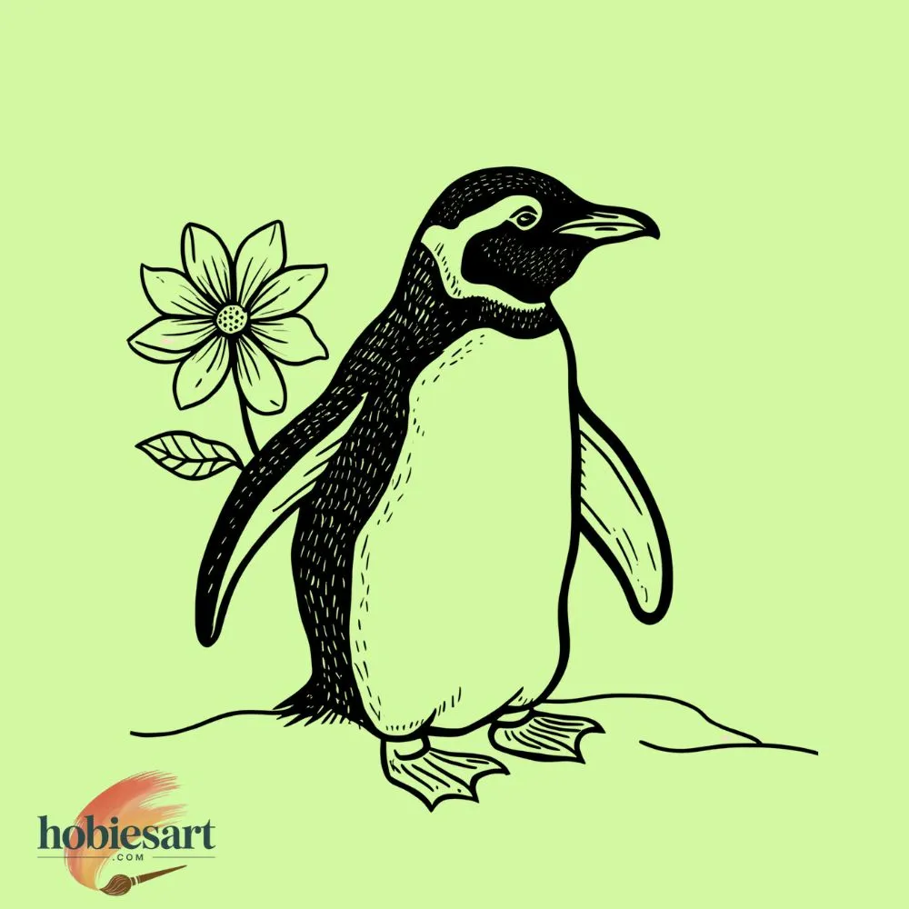 Penguin with Flower