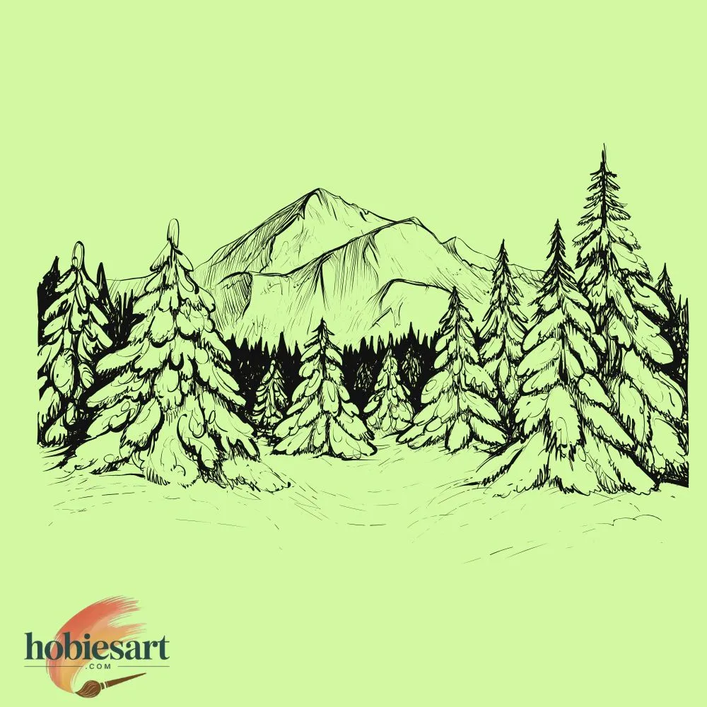 Snowy Mountain Scene