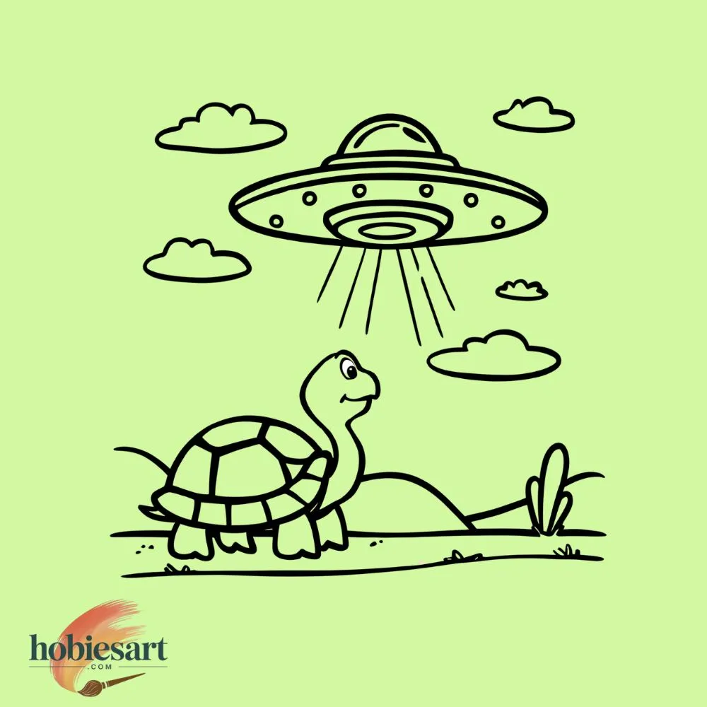 Turtle with UFO