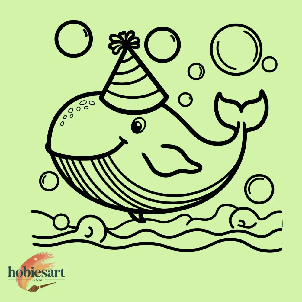 Whale with Party Hat