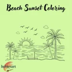 Beach Sunset Coloring