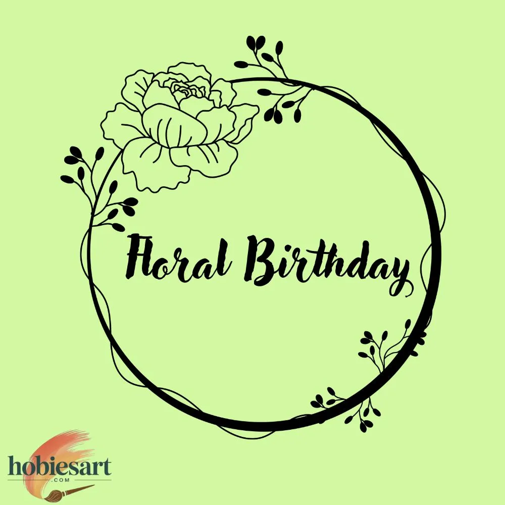 Floral Birthday Drawing