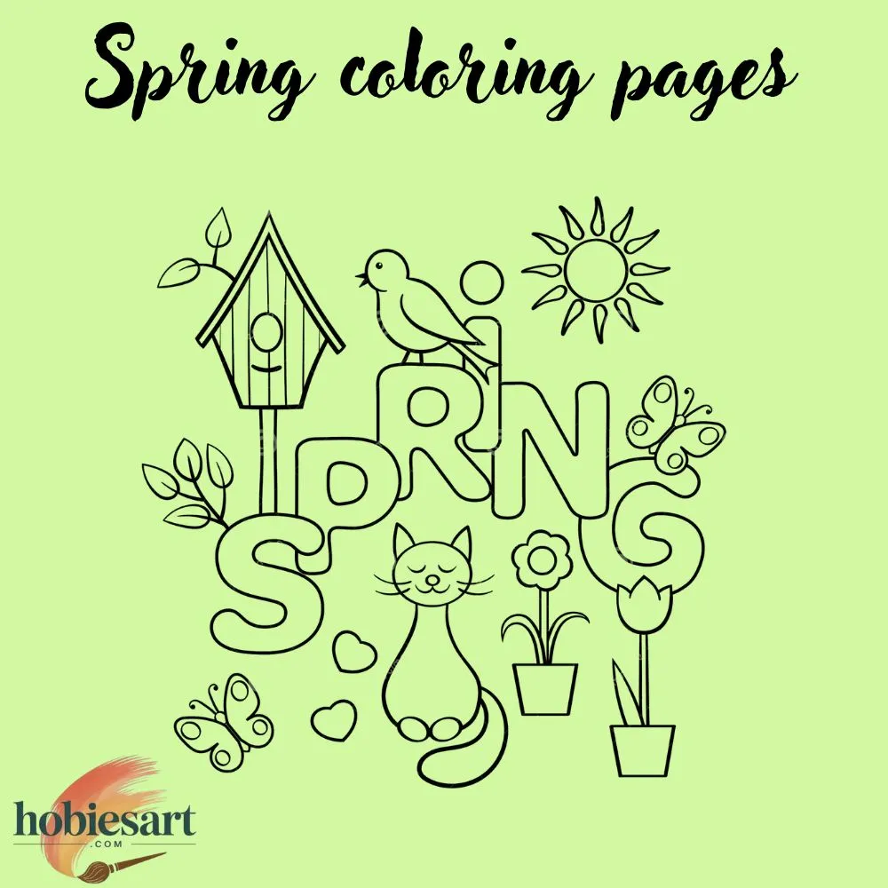 Spring coloring pages